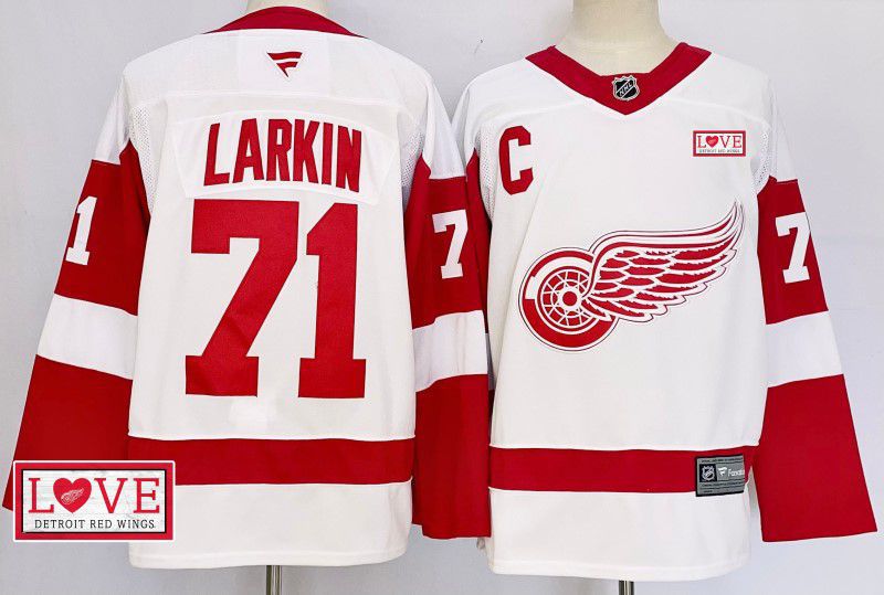 Men Detroit Red Wings #71 Larkin White Fanatics 2025 NHL Jersey style 6->detroit red wings->NHL Jersey
